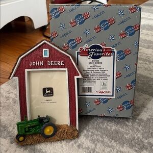 Vintage John Deere Tractor Red Barn Picture Frame